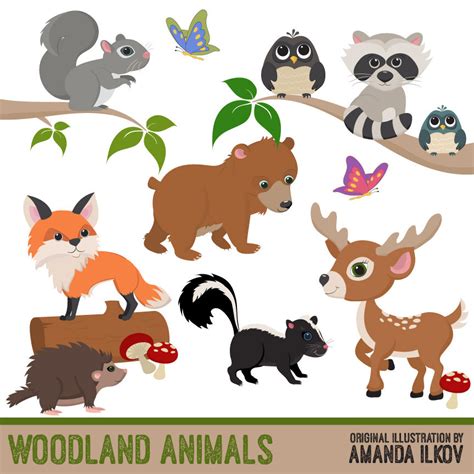 animals in the forest clipart|forest animal clip art printable.